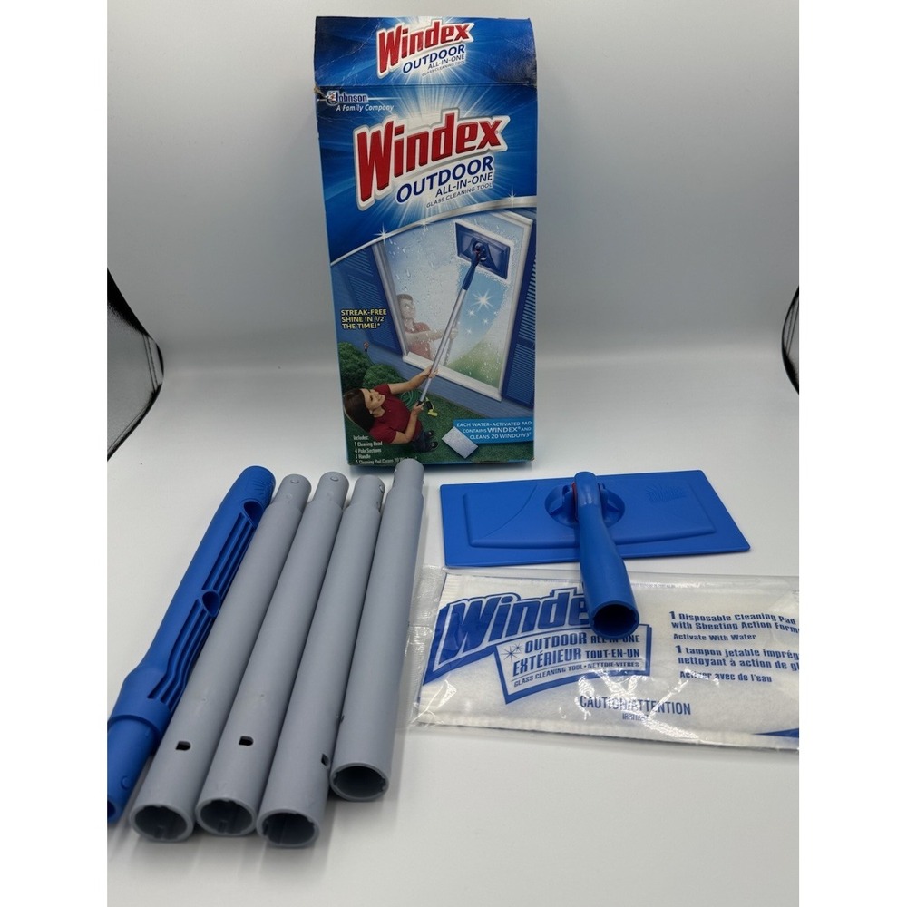 Windex Outdoor All In One Glass Window Cleaner‎ Tool Starter Kit Open Box